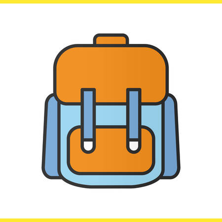 Backpack color icon. School bag. Isolated vector illustrationのイラスト素材