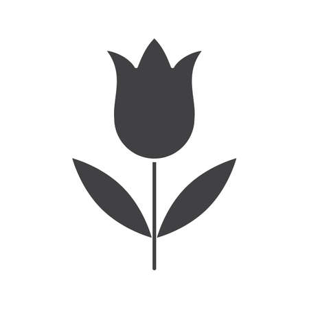 Tulip icon. Silhouette symbol. Negative space. Vector isolated illustrationのイラスト素材