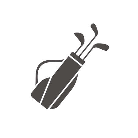 Golf bag with clubs icon. Silhouette symbol. Negative space. Vector isolated illustrationのイラスト素材