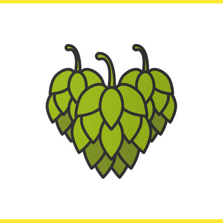 Hop cones color icon. Isolated vector illustrationのイラスト素材