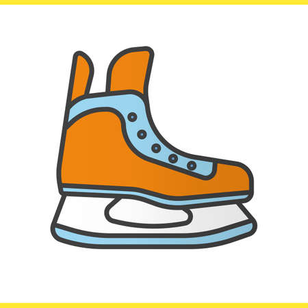 Ice skate color icon. Hockey skate. Isolated vector illustrationのイラスト素材
