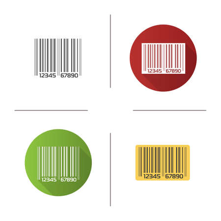 Barcode icon. Flat design, linear and color styles. Isolated vector illustrationsのイラスト素材