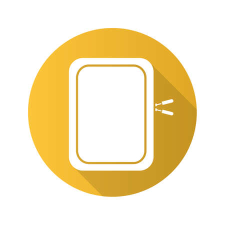 Gadget protective case. Flat design long shadow icon. Vector silhouette symbolのイラスト素材