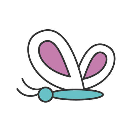 Butterfly color icon. Moth. Isolated vector illustrationのイラスト素材