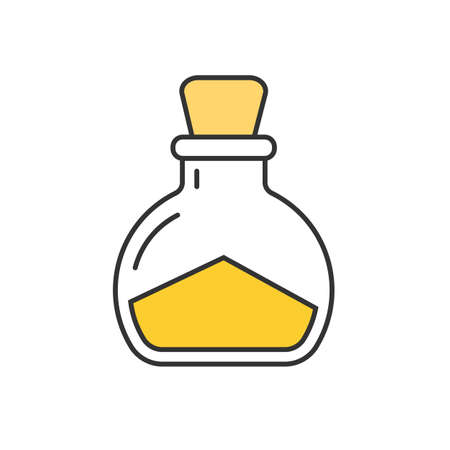 Sea salt color icon. Magic potion bottle. Isolated vector illustrationのイラスト素材