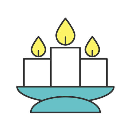 Church candles color icon. Isolated vector illustrationのイラスト素材