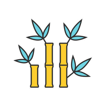 Bamboo sticks for massage color icon. Spa salon. Isolated vector illustrationのイラスト素材