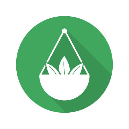 Apothecary Herbs in scalepan. Flat design long shadow icon. Loose tea leaves. Vector silhouette symbolのイラスト素材