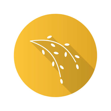 Catkins flat design long shadow icon. Willow branches. Vector silhouette symbolのイラスト素材