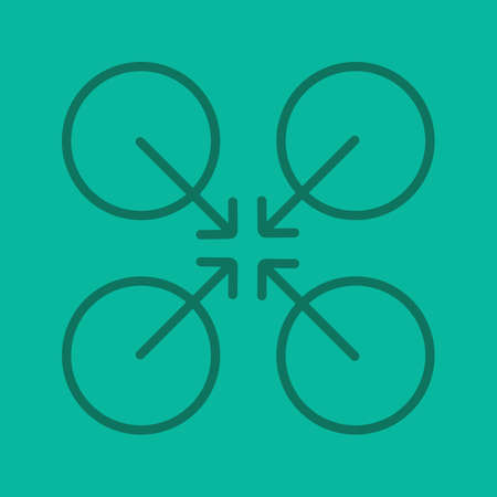 Cooperative symbol color linear icon. Cooperation and teamwork abstract metaphor. Thin line contour...