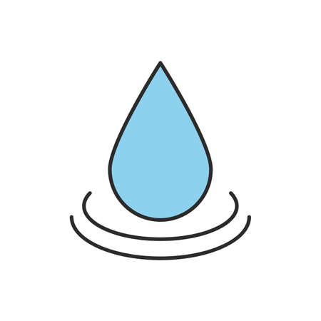 Water drop color icon. Aromatherapy oil drop. Isolated vector illustrationのイラスト素材