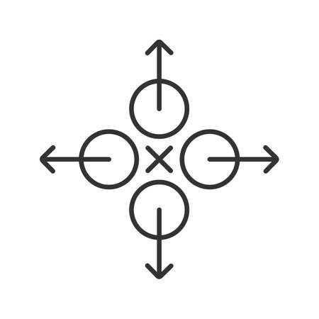 Directions symbol linear icon. Thin line illustration. Abstract metaphor contour symbol. Vector isolated outline drawingのイラスト素材