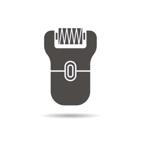 Epilator glyph icon. Drop shadow silhouette symbol. Electric shaver. Negative space. Vector isolated illustrationのイラスト素材