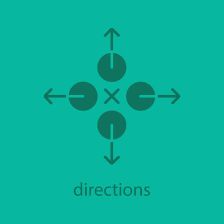 Directions symbol glyph color icon. Silhouette symbol. Abstract metaphor. Negative space. Vector isolated illustrationのイラスト素材