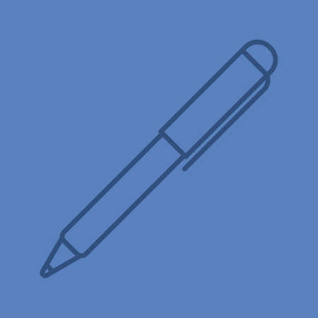 Ball pen color linear icon. Ballpoint pen. Thin line outline symbols on color background. Vector illustrationのイラスト素材