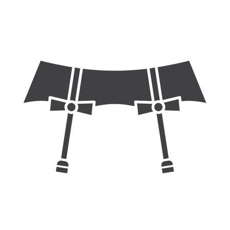 Underwear garters glyph icon. Silhouette symbol. Negative space. Vector isolated illustrationのイラスト素材