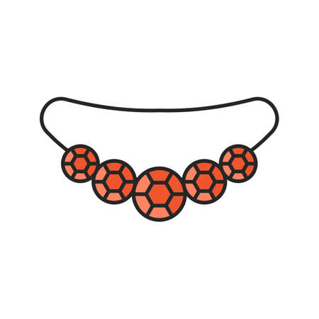 Gemstone necklace color icon. Isolated vector illustrationのイラスト素材