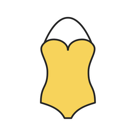 Swimsuit color icon. Monokini swim suit. Isolated vector illustrationのイラスト素材