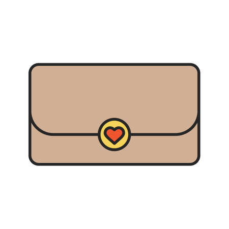 Clutch bag color icon. Isolated vector illustrationのイラスト素材