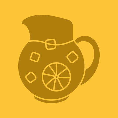 Lemonade jug glyph color icon. Silhouette symbol. Negative space. Vector isolated illustrationのイラスト素材