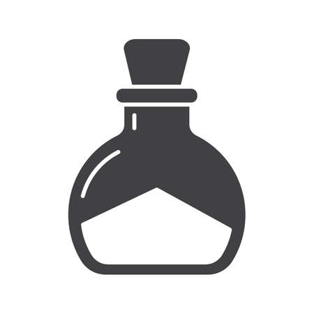 Sea salt glyph icon. Silhouette symbol. Magic potion bottle. Negative space. Vector isolated illustrationのイラスト素材