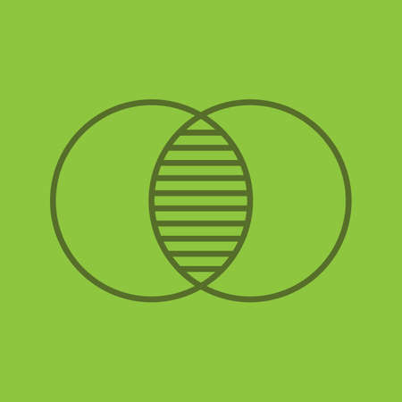 Merging linear icon. Integration abstract metaphor. Thin line outline symbols on color background. Vector illustrationのイラスト素材