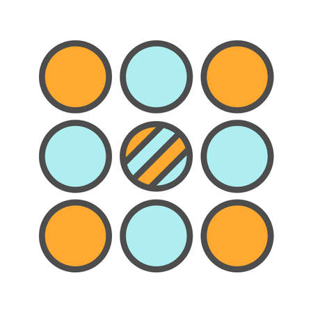 Contradictory color icon. Abstract metaphor. Isolated vector illustrationのイラスト素材