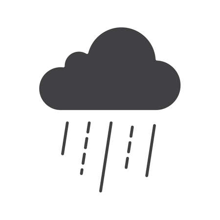 Rainy cloud glyph icon. Silhouette symbol. Negative space. Vector isolated illustrationのイラスト素材