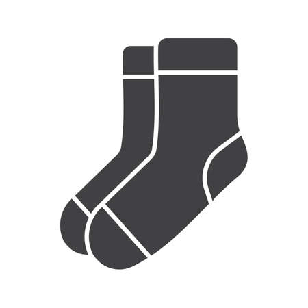 Warm socks glyph icon. Silhouette symbol. Negative space. Vector isolated illustrationのイラスト素材