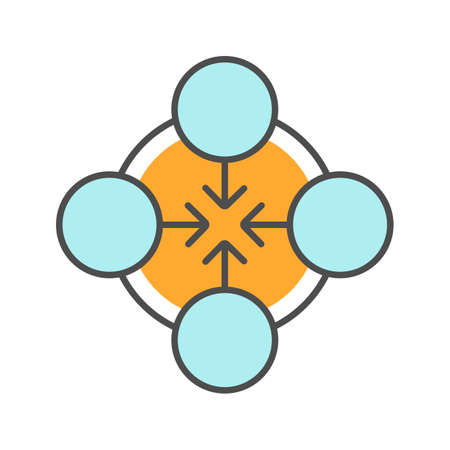 Concentration symbol color icon. Teamwork abstract metaphor. Isolated vector illustrationのイラスト素材