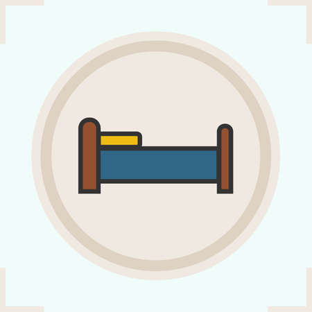 Bed color icon. Isolated vector illustrationのイラスト素材
