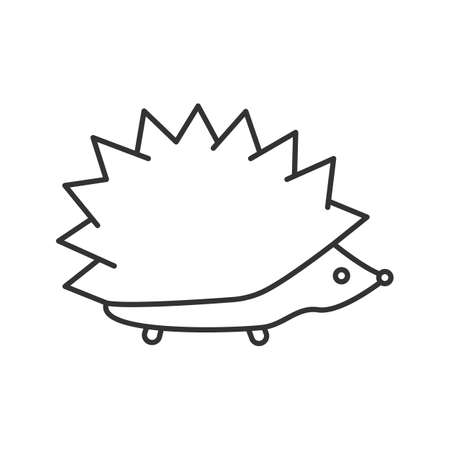 Hedgehog linear icon. Urchin contour symbol. Thin line illustration. Vector isolated outline drawingのイラスト素材
