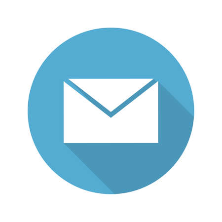 Letter flat design long shadow glyph icon. Sms message. Email. Vector silhouette illustrationのイラスト素材