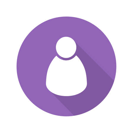 User flat design long shadow glyph icon. Vector silhouette illustrationのイラスト素材