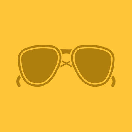 Sunglasses glyph color icon. Silhouette symbol. Aviators. Negative space. Vector isolated illustration.のイラスト素材