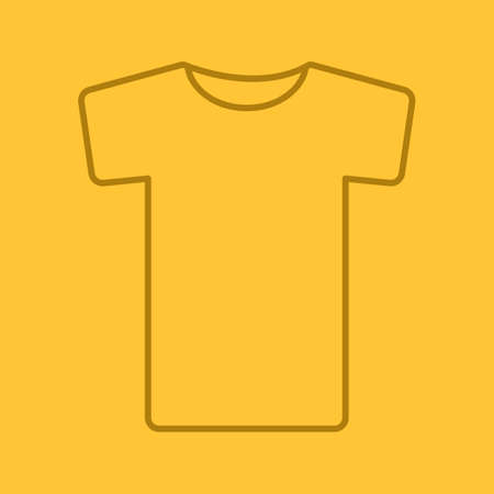 T-shirt color linear icon. Thin line outline symbols on color background. Vector illustrationのイラスト素材