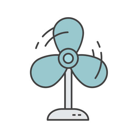 Fan color icon. Ventilator. Isolated vector illustrationのイラスト素材