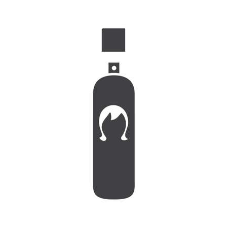 Hair spray glyph icon. Cosmetic. Hairstyle. Silhouette symbol. Hair stylist. Negative space. Women goods. Vector isolated illustrationのイラスト素材