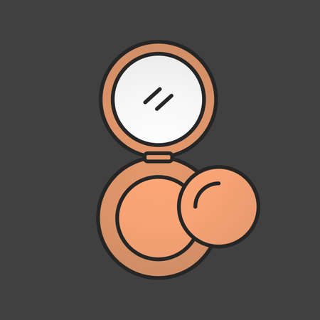 Powder, rouge, blusher color icon. Cosmetic. Makeup. Women goods. Isolated vector illustrationのイラスト素材