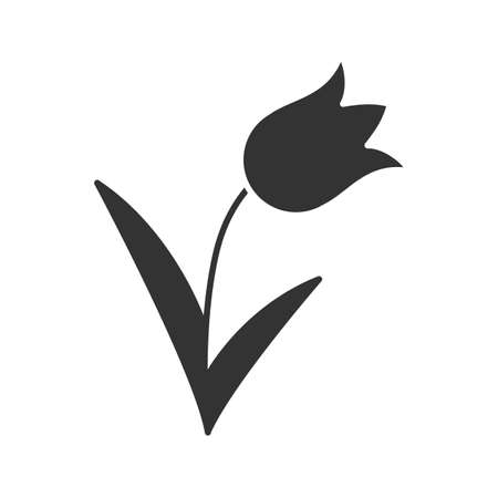 Tulip glyph icon. Silhouette symbol. Negative space. Vector isolated illustrationのイラスト素材