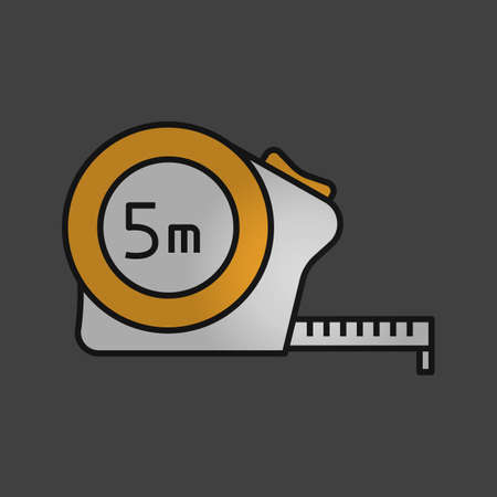 Measuring tape color icon. Isolated vector illustrationのイラスト素材
