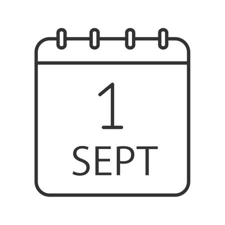 Knowledge day linear icon. Autumn holiday contour symbol. Calendar. First day of september thin line illustration. Vector isolated outline drawingのイラスト素材