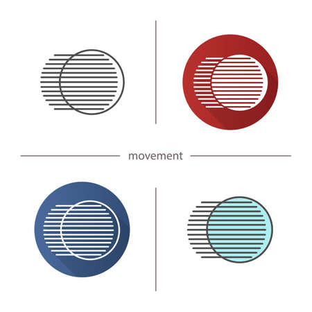Movement symbol icon. Flat design, linear and color styles isolated vector illustrationsのイラスト素材