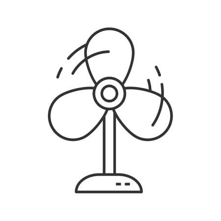 Fan linear icon. Thin line illustration. Ventilator. Contour symbol. Vector isolated outline drawingのイラスト素材