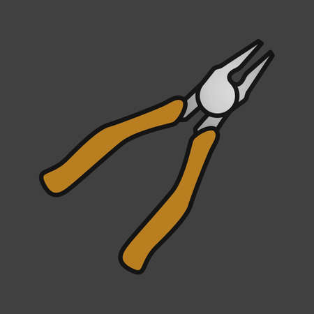 Nippers color icon. Pincers. Isolated vector illustration