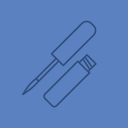 Lip gloss linear icon. Thin line outline symbols on color background. Vector illustrationのイラスト素材