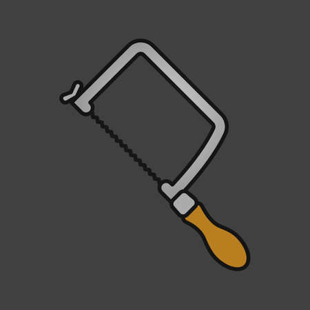 Fretsaw color icon. Jigsaw. Isolated vector illustrationのイラスト素材