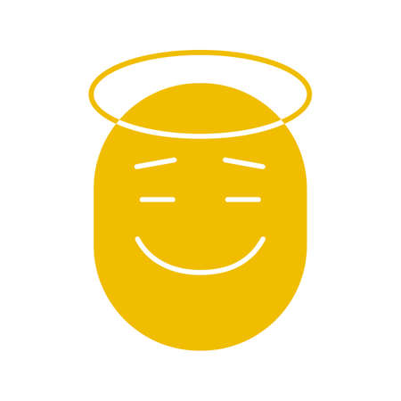 Emoticon with halo color icon.のイラスト素材