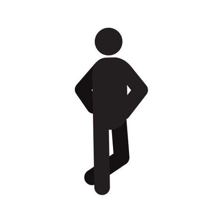 Man standing in confident pose silhouette iconのイラスト素材