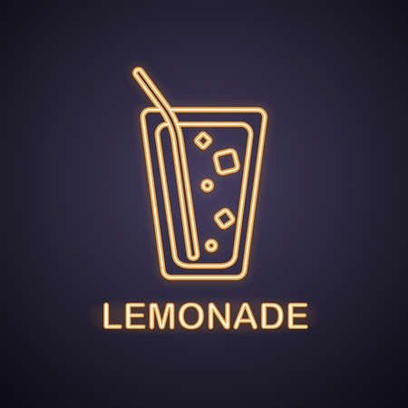 Lemonade neon light iconのイラスト素材